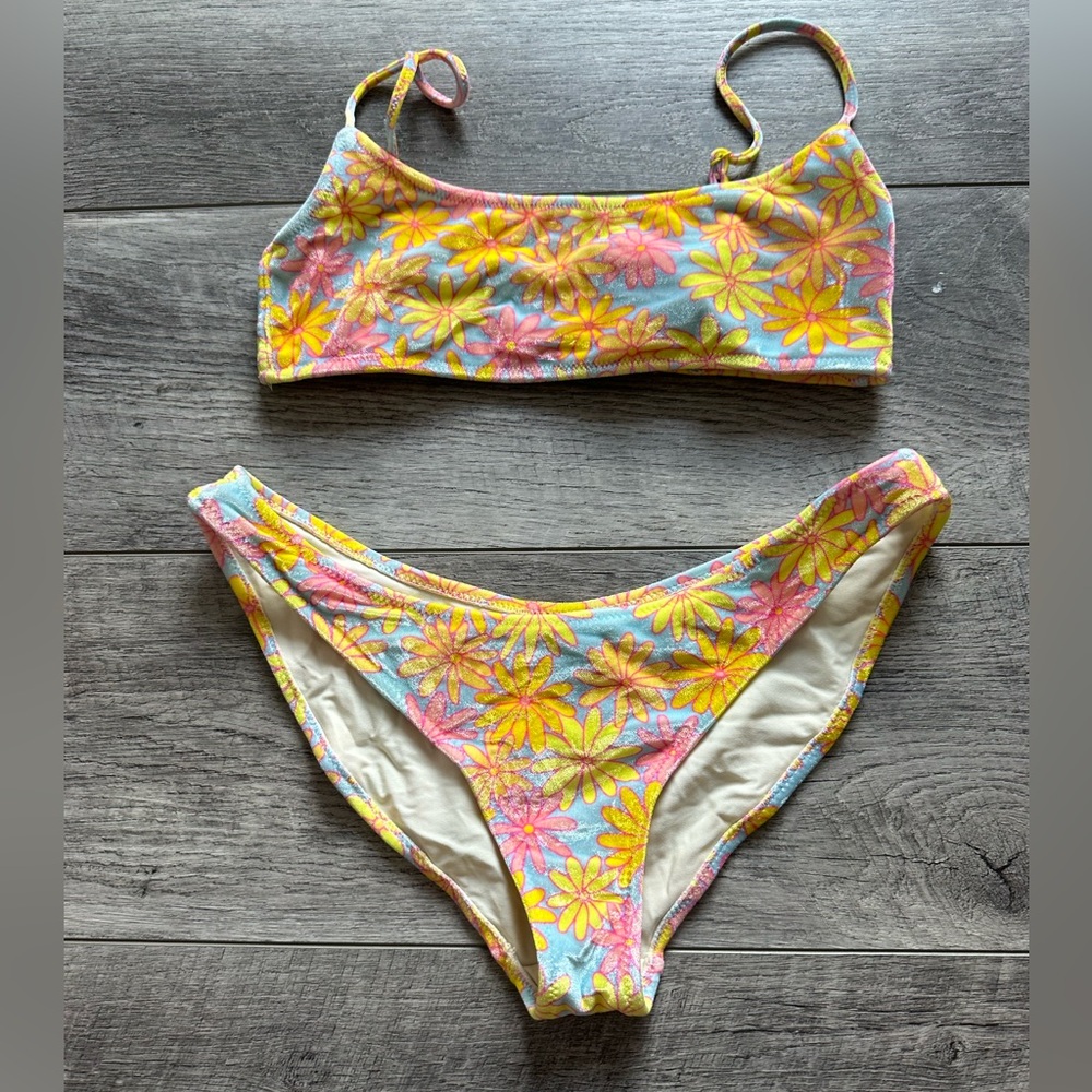 Triangl flower bikini set